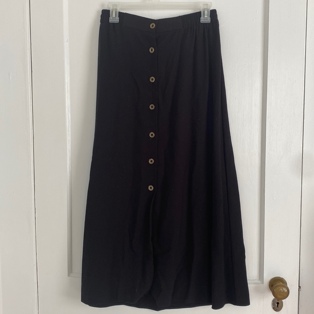 Long Black Skirt with buttons